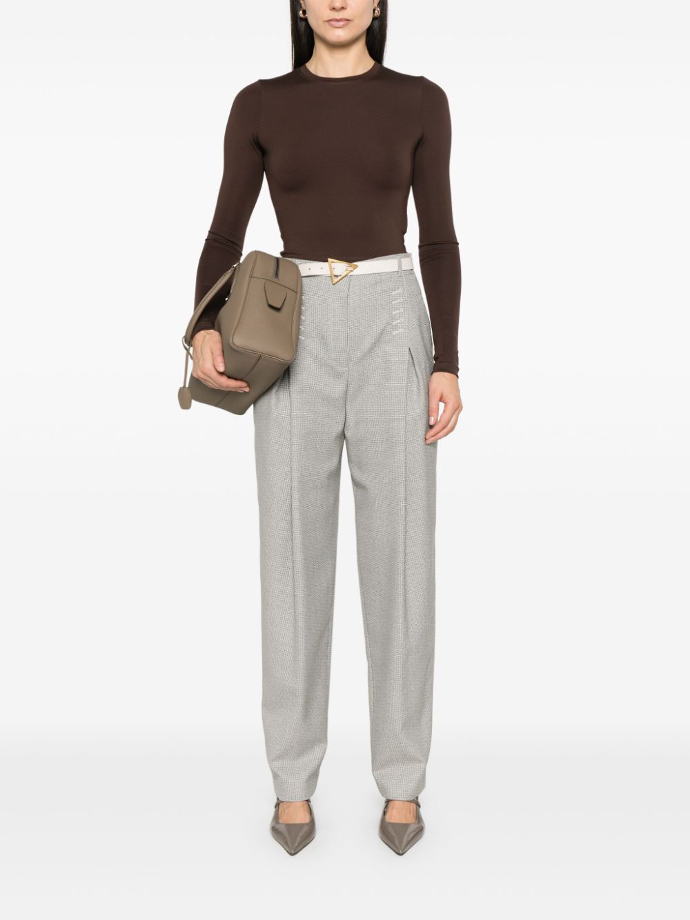 FENDI micro check trousers - Zwart