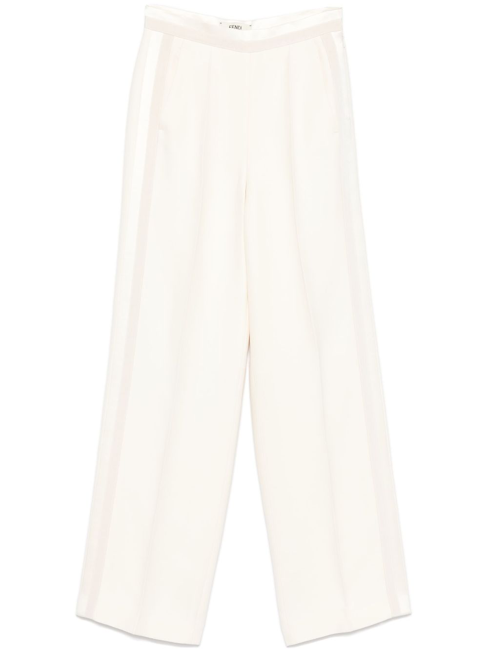 FENDI panelled wide-leg trousers - White