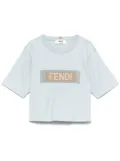 FENDI ribbon-logo T-shirt - Blue