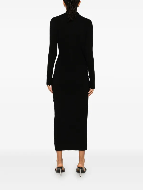 michael kors ruched dress Michael Michael Kors Ruched Jersey Midi Dress | Black