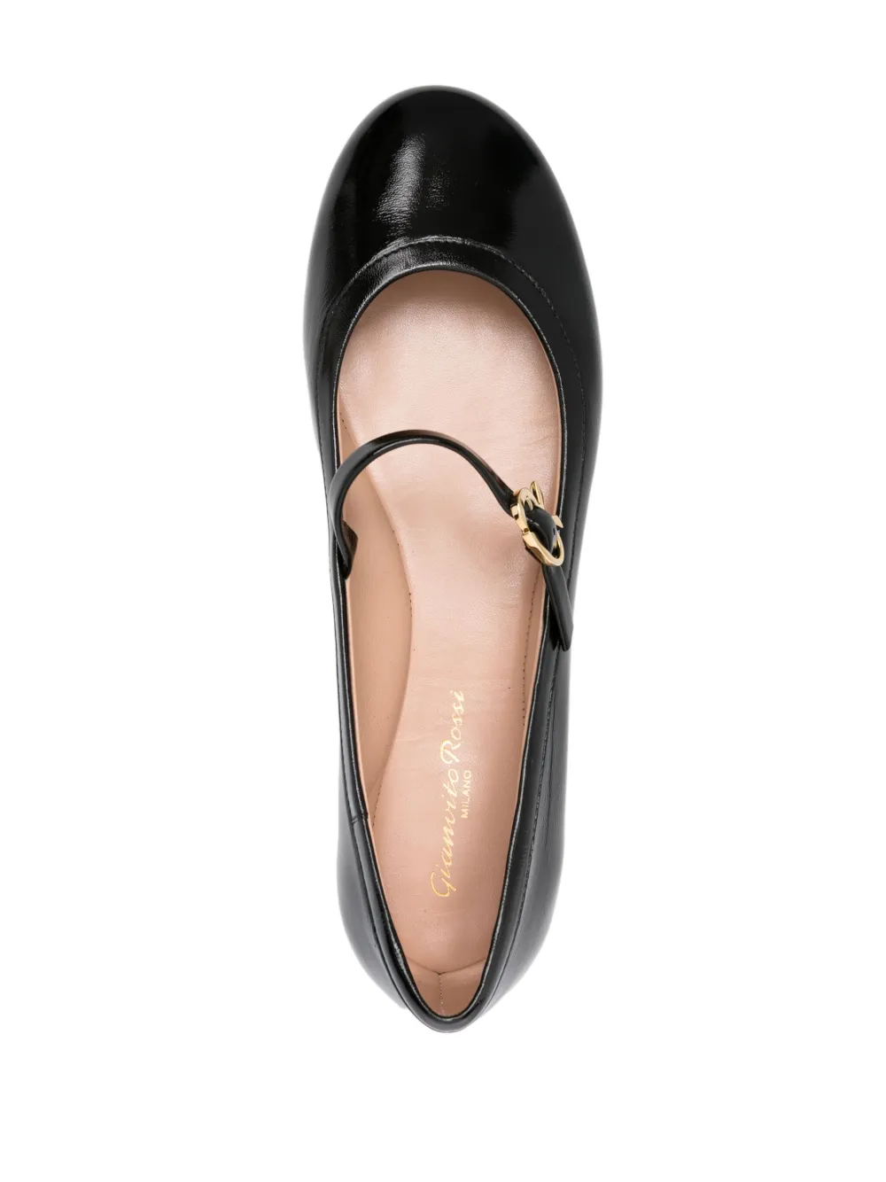 Shop Gianvito Rossi Leather Ballet Flats In Black