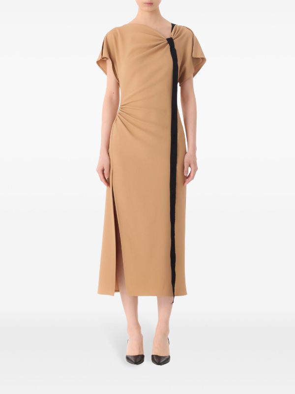 Jason Wu Eloquii Dress Draped Flounce Midi Asymmetric Neutral White Cream deals 14