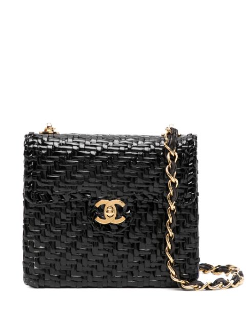 CHANEL 2001 wicker flap crossbody bag Women