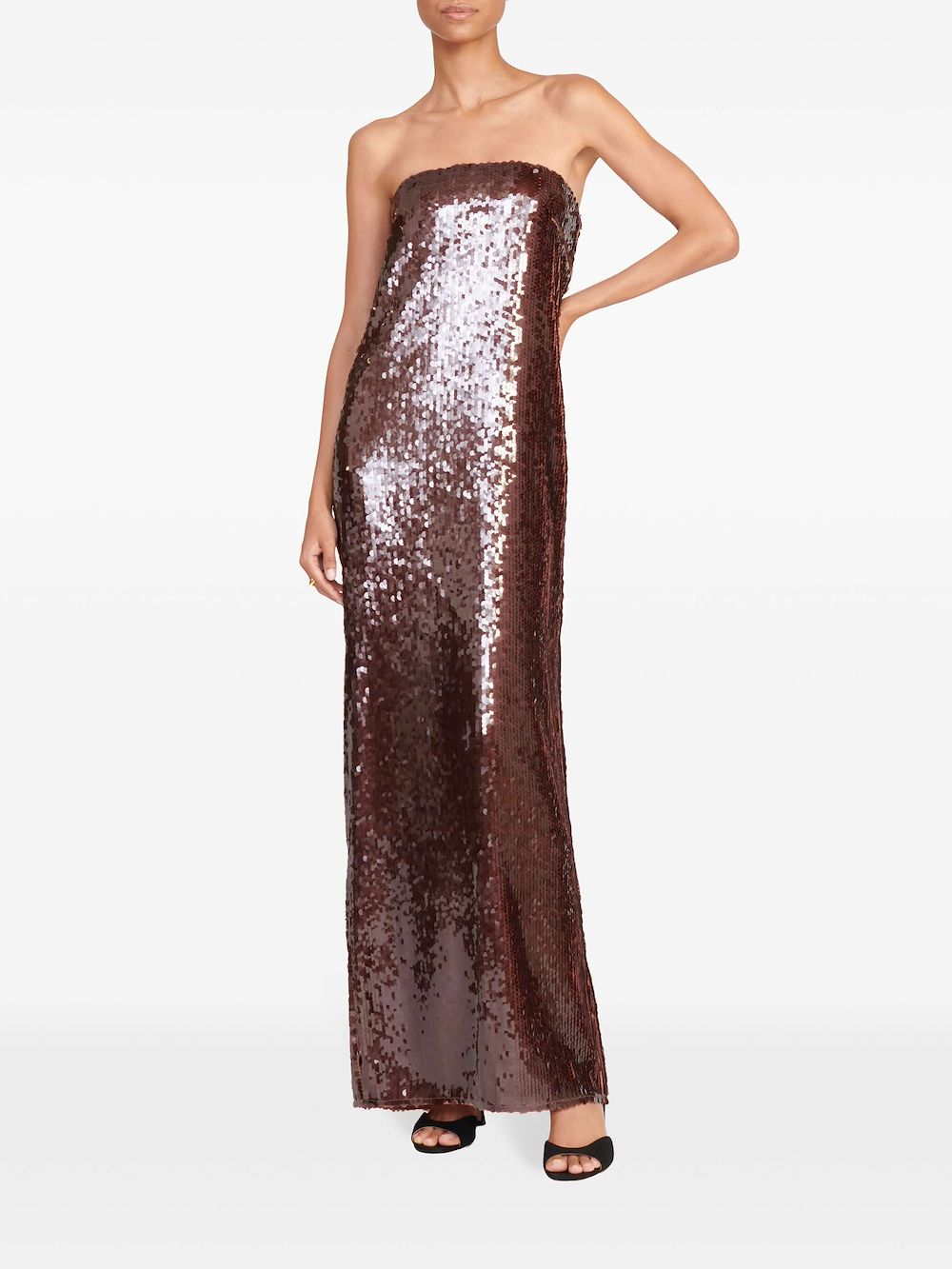 Shop Staud Casey Midi Dress In Brown