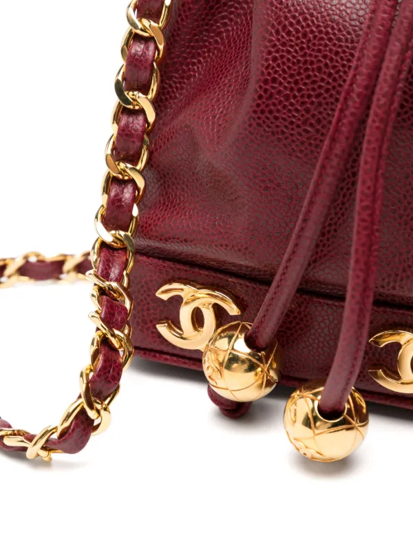 CHANEL Pre-Owned 1994 CC Logo Caviar Tote Bag | Red | FARFETCH