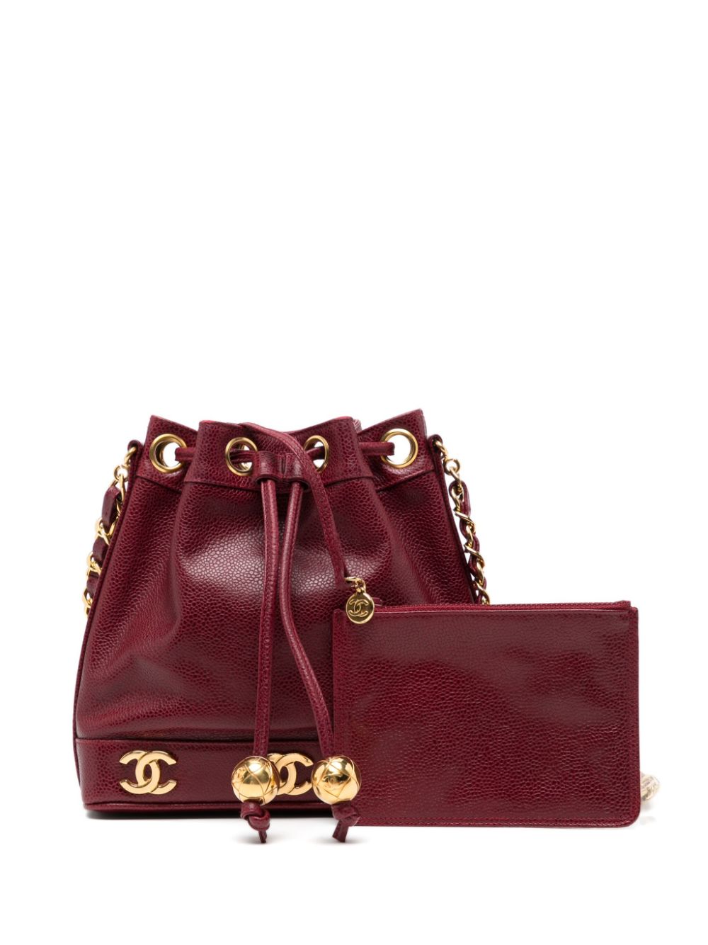 CHANEL 1994 CC logo caviar Tote Bag Women