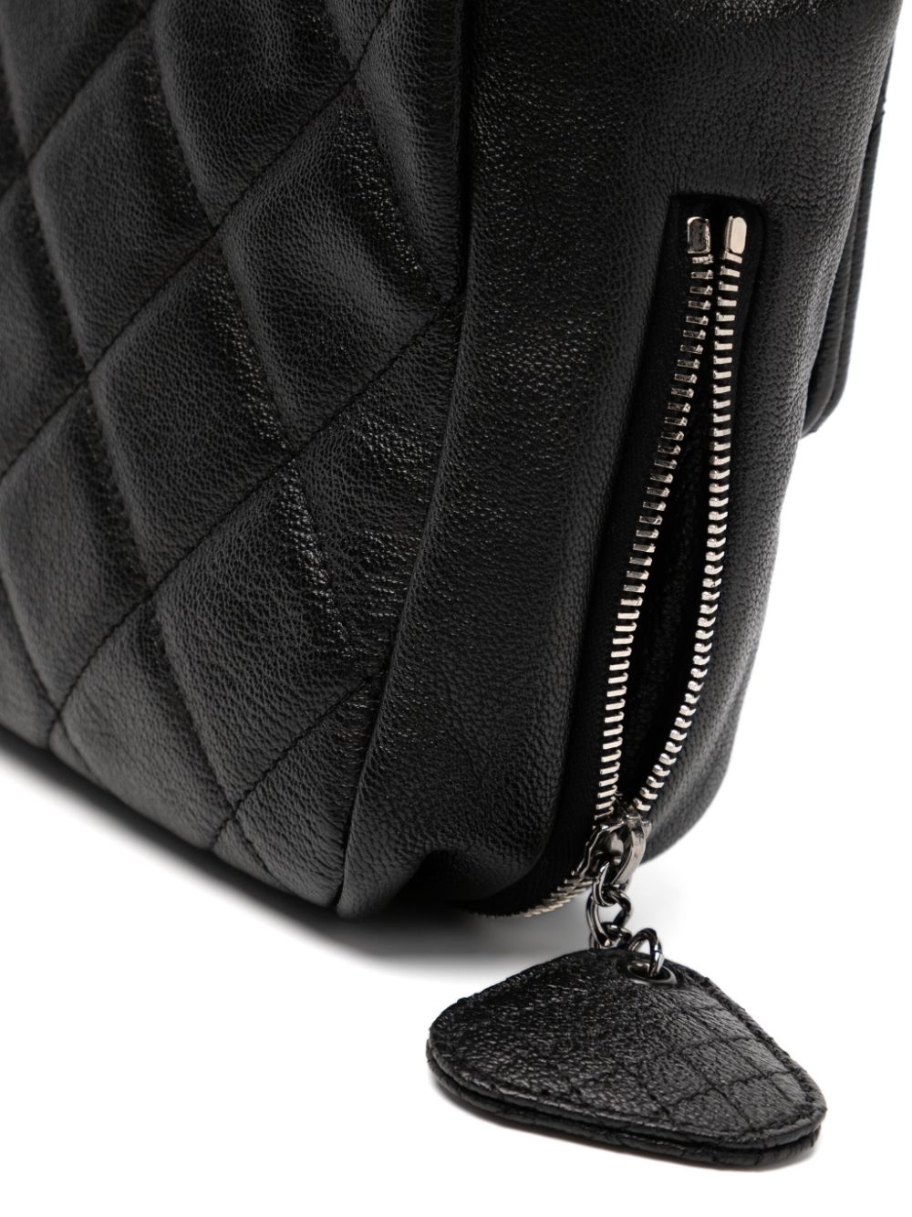 CHANEL 2008 Medium Classic Zippered Expandable Rubber CC Flap Bag Women