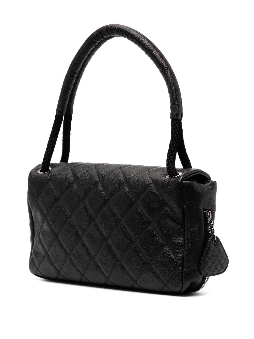 CHANEL 2008 Medium Classic Zippered Expandable Rubber CC Flap Bag Women