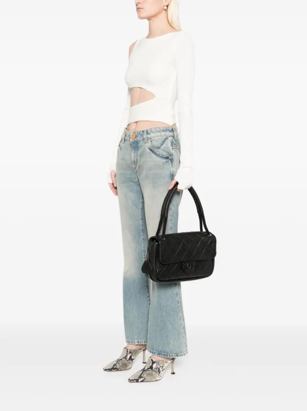 CHANEL Pre-Owned 2008 Medium Classic Zippered Expandable Rubber CC