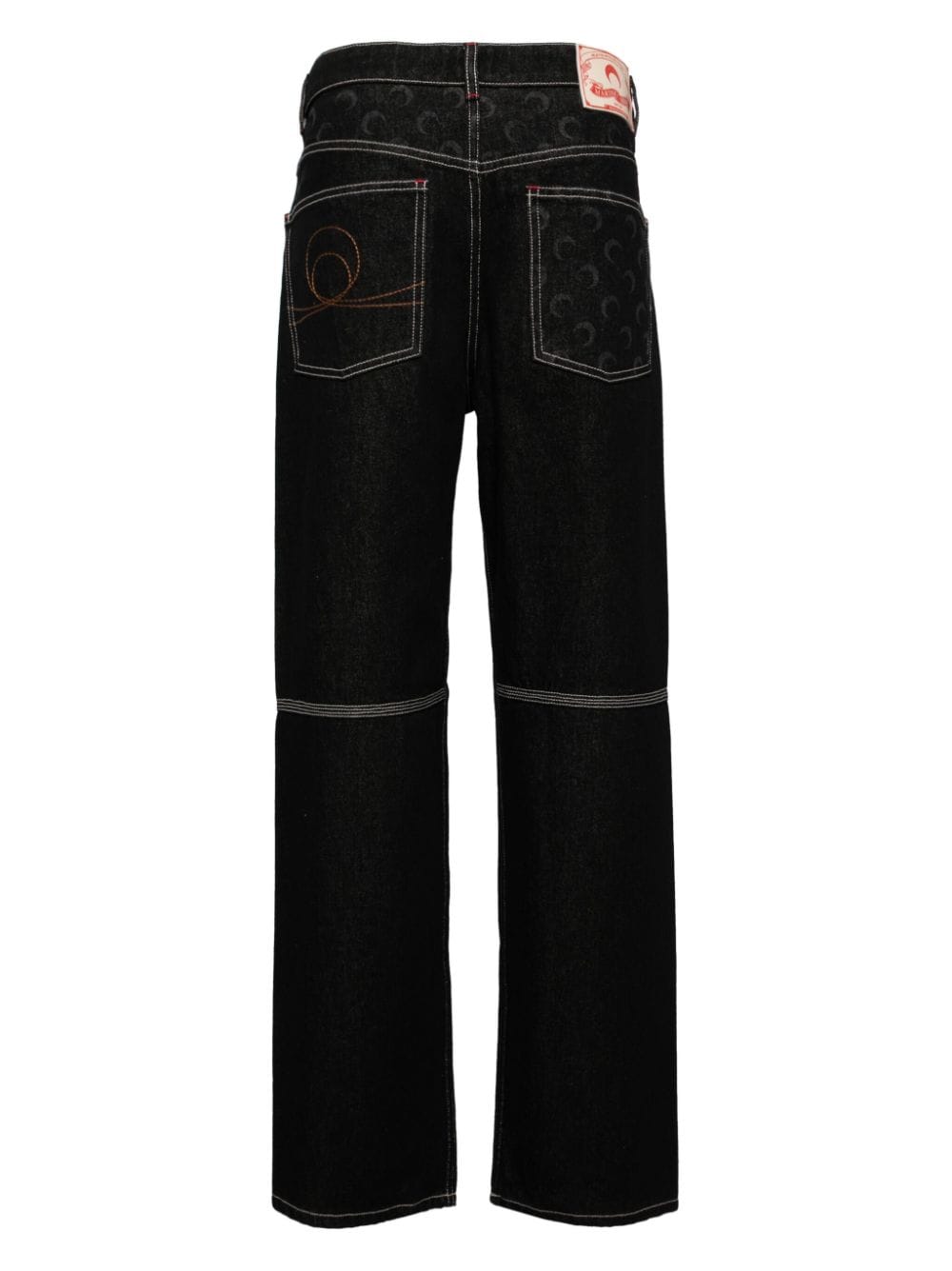 Marine Serre straight-leg jeans - Zwart