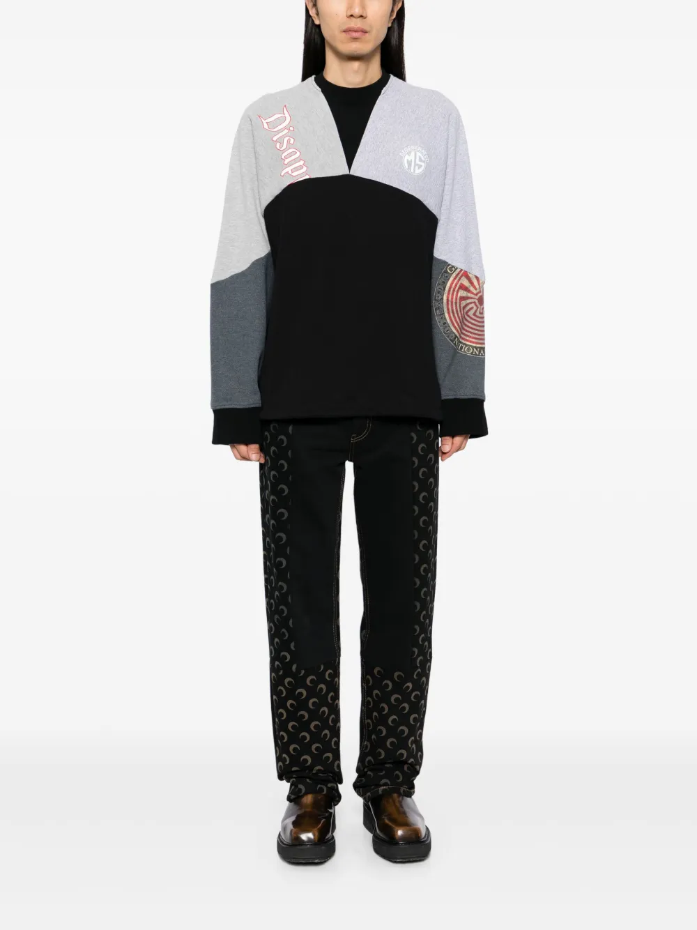 marineserre Marine Serre Sweater met grafische print - Zwart