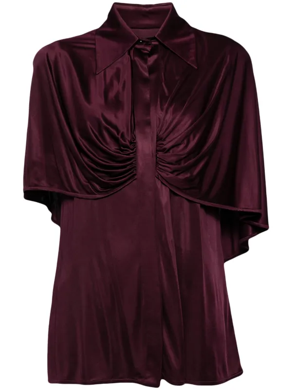 Costarellos Glossy Jersey Shirt in Purple