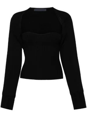 Alexander McQueen リブニット トップ | ブラック | FARFETCH JP