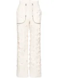 JUNTAE KIM laser-slashed padded trousers - Neutrals