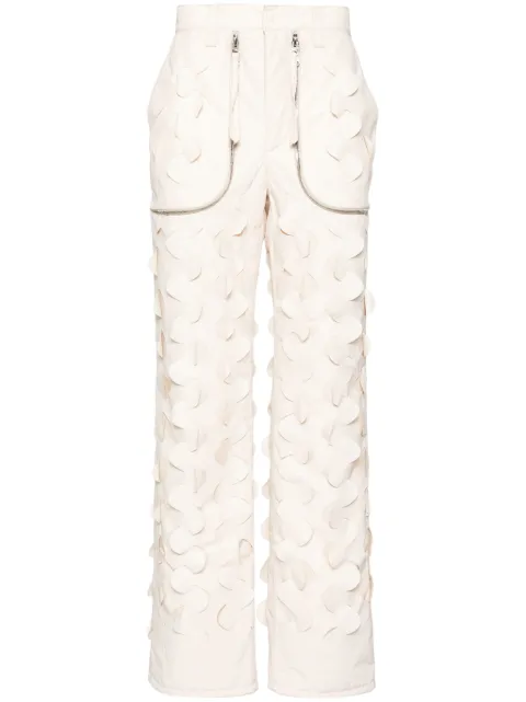 JUNTAE KIM laser-slashed padded trousers