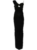 Costarellos glossy jersey gown - Black