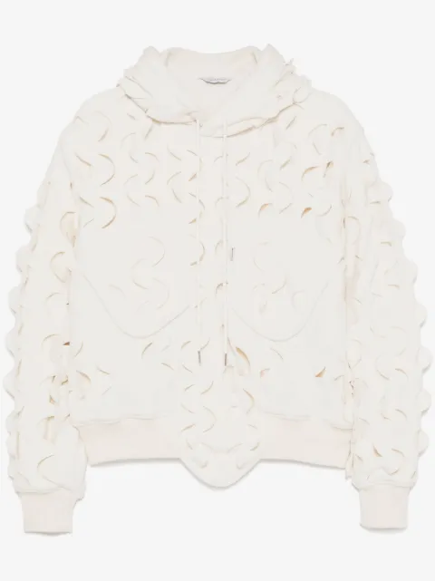 JUNTAE KIM laser-slashed fleece hoodie