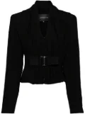Costarellos crepe wool cropped jacket - Black