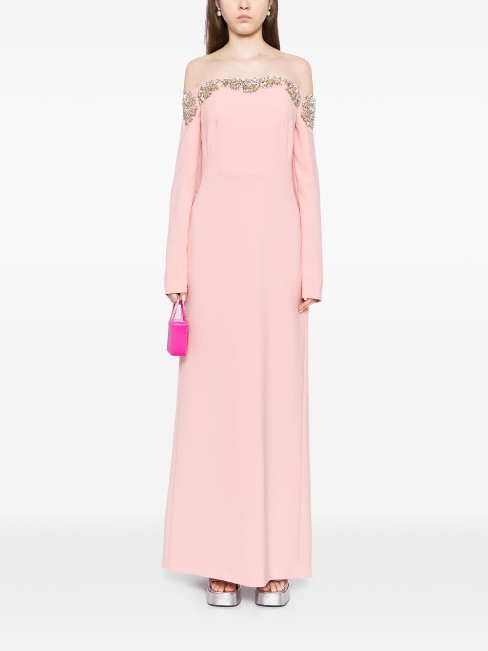 Shop Costarellos Meline Gown In Pink