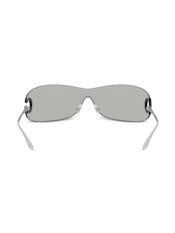 D＆G Silver frame sunglasses Dolce & Gabbana Eyewear shield-frame Sunglasses | Silver