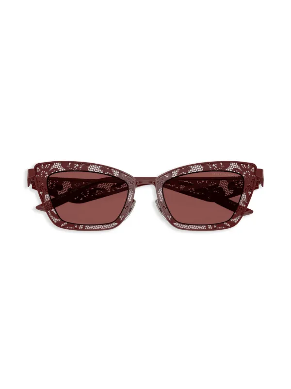 DOLCE&GABBANA キャットアイサングラス レッド Dolce & Gabbana Eyewear フローラル キャットアイ サングラス