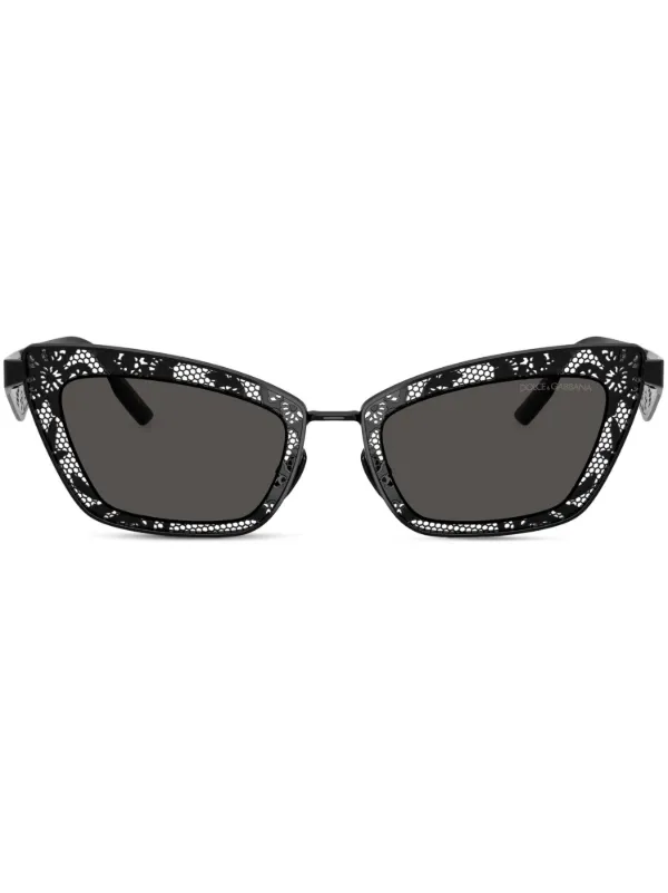 Dolce Gabbana Eyewear Floral cat-eye Sunglasses Black