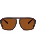 Dolce & Gabbana Eyewear DG Crossed pilot-frame sunglasses - Brown