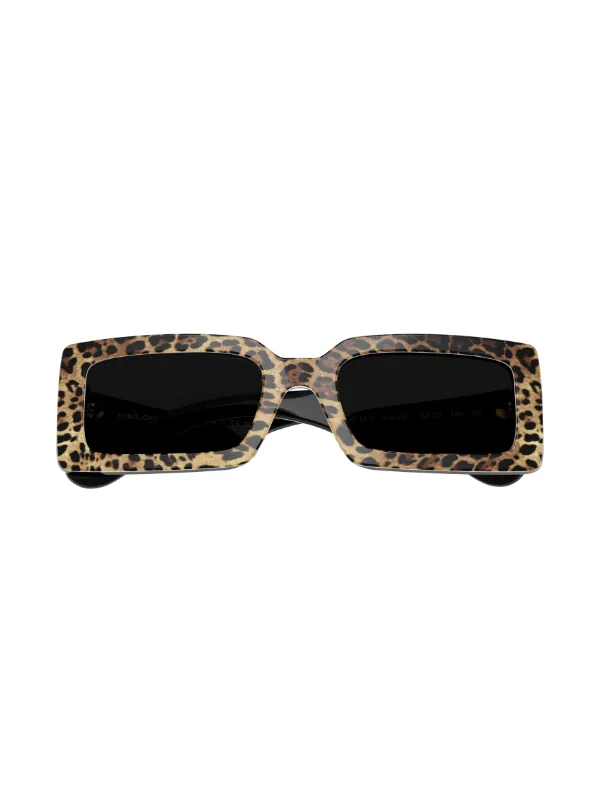 Dolce Gabbana Eyewear Leopard rectangle-frame Sunglasses Brown  FARFETCH IN