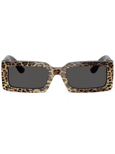 Dolce & Gabbana Eyewear leopard rectangle-frame sunglasses Women