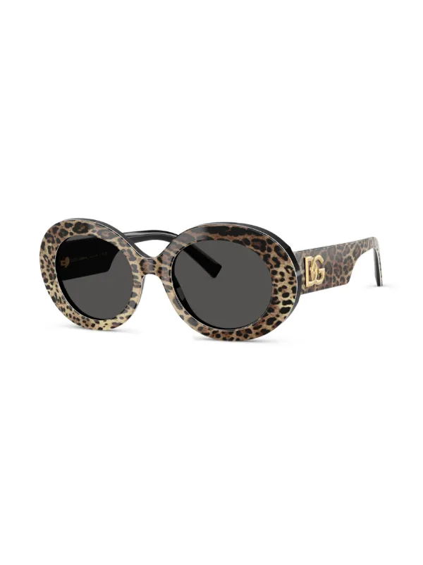 小物 Dolce & Gabbana sunglasses leopard y2k Dolce & Gabbana Eyewear leopard-print round-frame Sunglasses