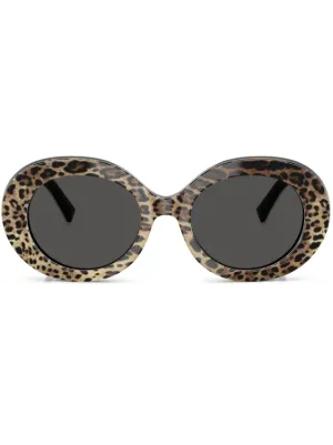 Occhiali Da Sole Dolce & Gabbana 0DG4417 31638G - Donna, Montatura Occhio Di Gatto Nero Leopardato