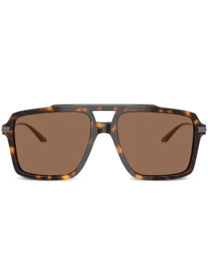 Dolce & Gabbana Eyewear ロゴプレート サングラス | ブラウン