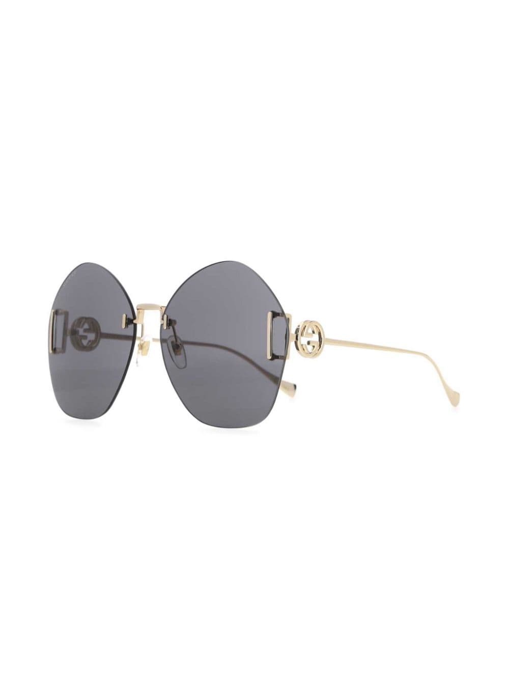 Gucci Eyewear Zonnebril met GG-logo - Goud