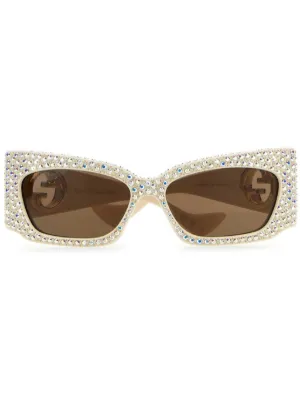 Gucci Eyewear GG ラインストーン サングラス | ニュートラル
