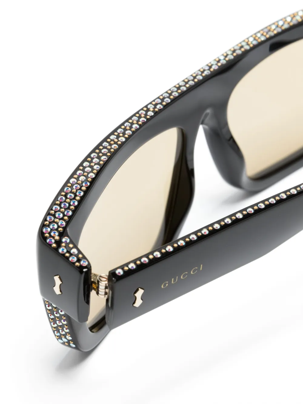Gucci Eyewear Zonnebril met rechthoekig montuur Zwart