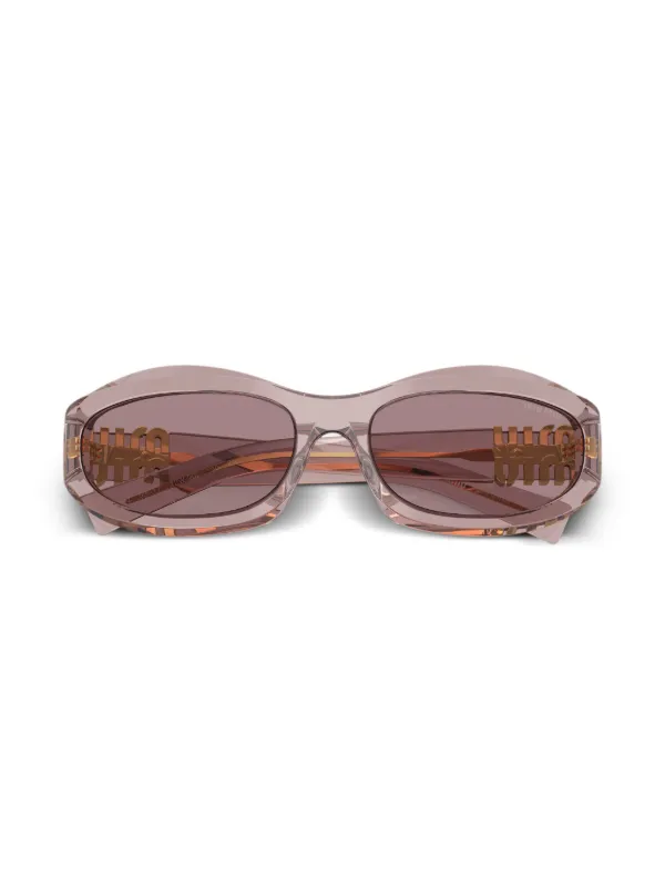 Miu Miu Eyewear geometric-frame Sunglasses | Purple | FARFETCH display picture 1