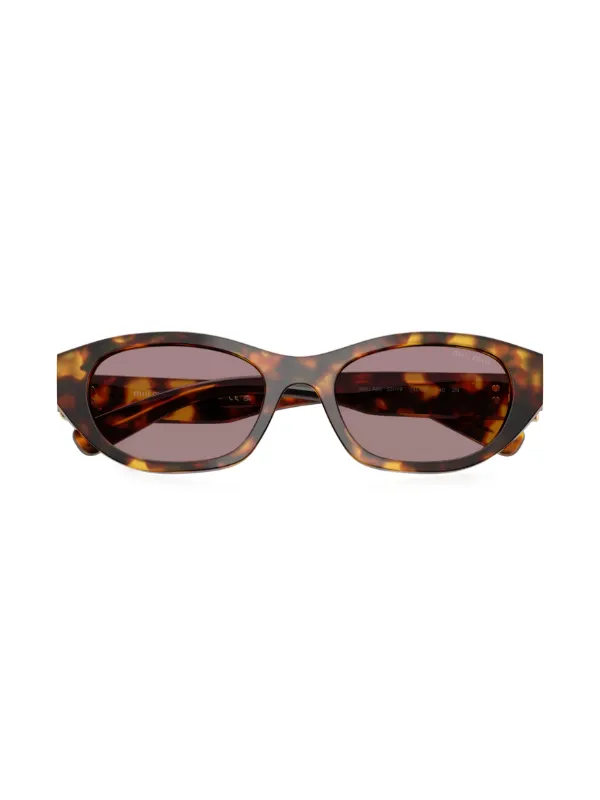 小物 MIUMIU Tortoiseshell sunglasses Miu Miu Eyewear Tortoiseshell Sunglasses | Green | FARFETCH