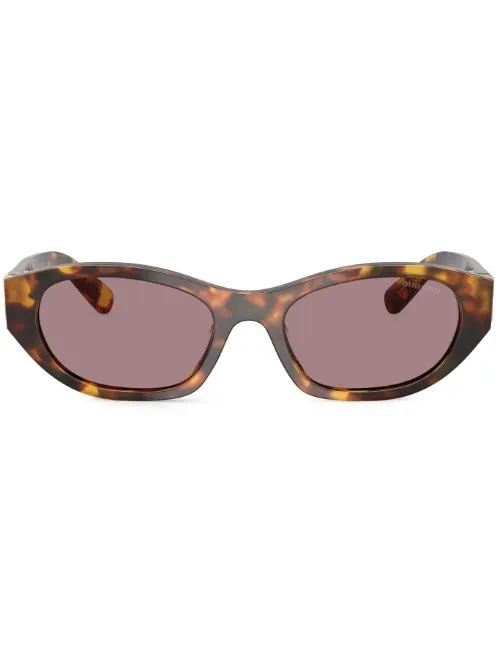 Lunettes de soleil à monture effet écaille de tortue - Miu Miu Eyewear - Modalova
