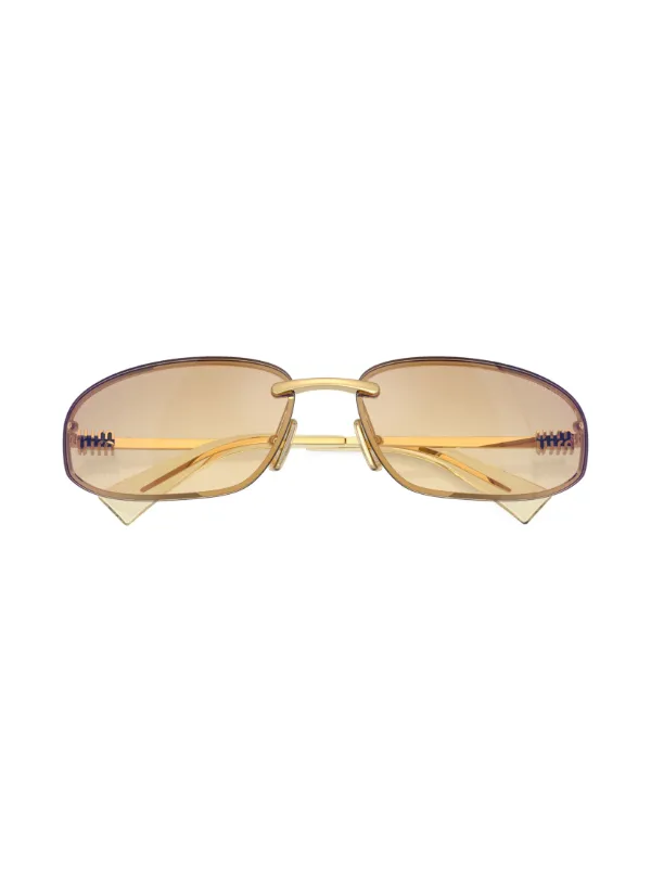 Miu Miu Eyewear oval-frame Sunglasses | Gold | FARFETCH
