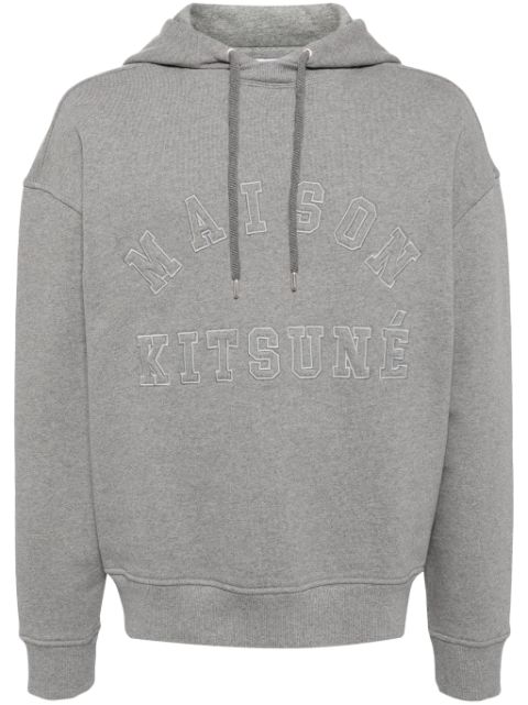 Maison Kitsune logo-embroidered cotton hoodie Men