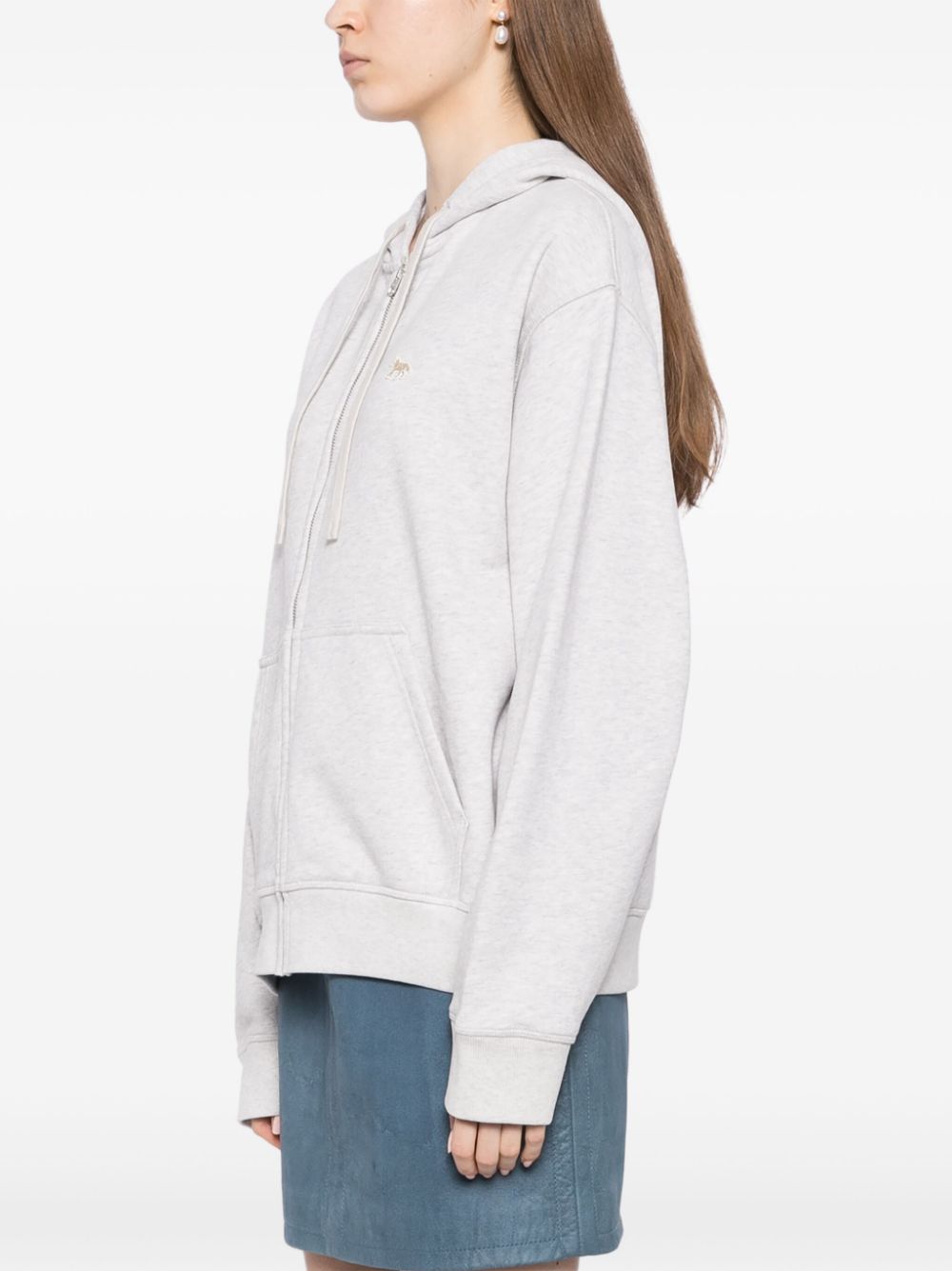 Maison Kitsune baby fox patch zipped hoodie Women