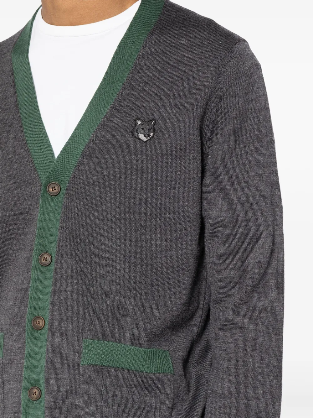 Maison Kitsune Bold Fox Head Patch cardigan Men