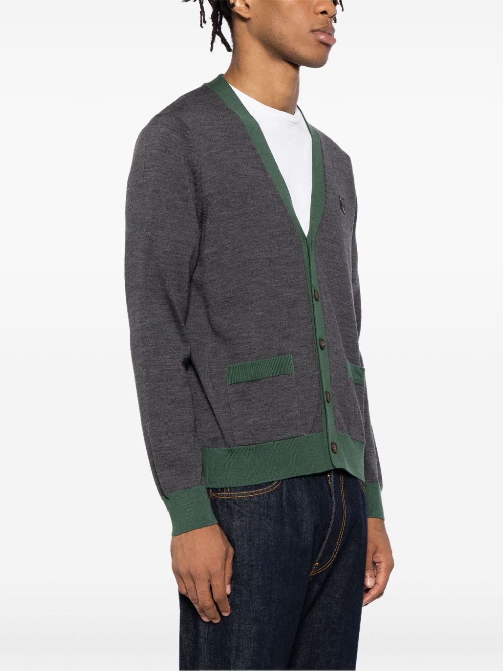 Maison Kitsune Bold Fox Head Patch cardigan Men