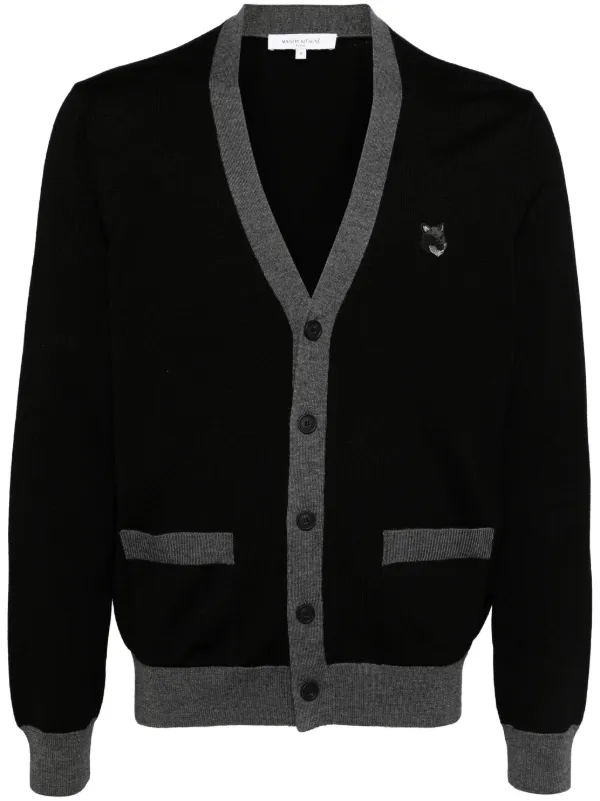 Maison Kitsuné Bold Fox Head Patch Cardigan | Black | FARFETCH CA