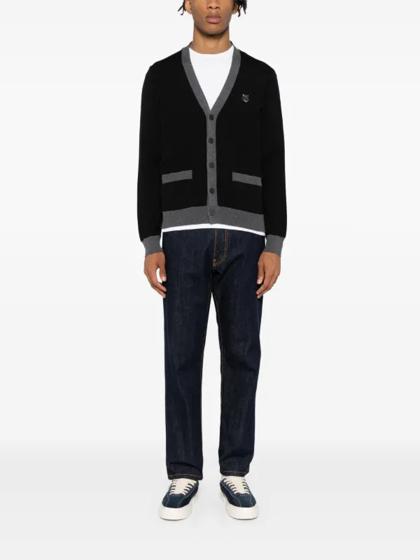 Maison Kitsuné Bold Fox Head Patch Cardigan | Black | FARFETCH