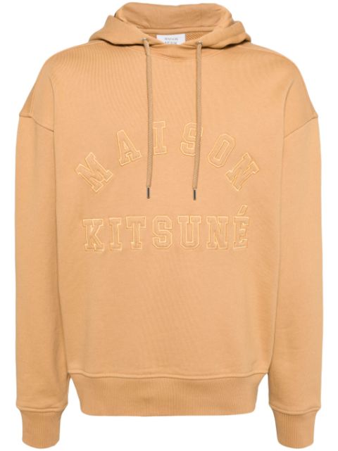 Maison Kitsune logo-embroidered cotton hoodie Men