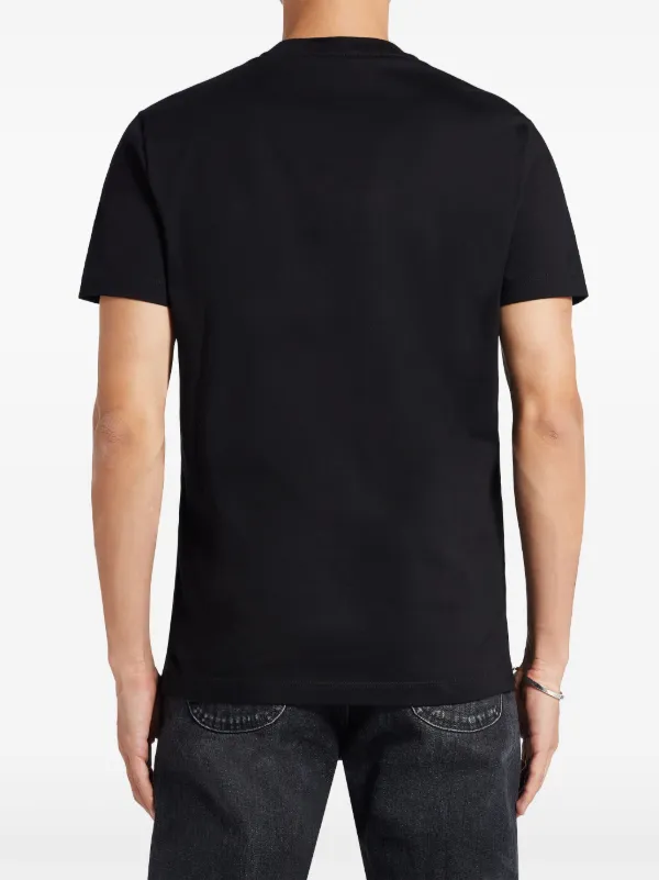 Versace logo-embroidered T-shirt | Black | FARFETCH JO