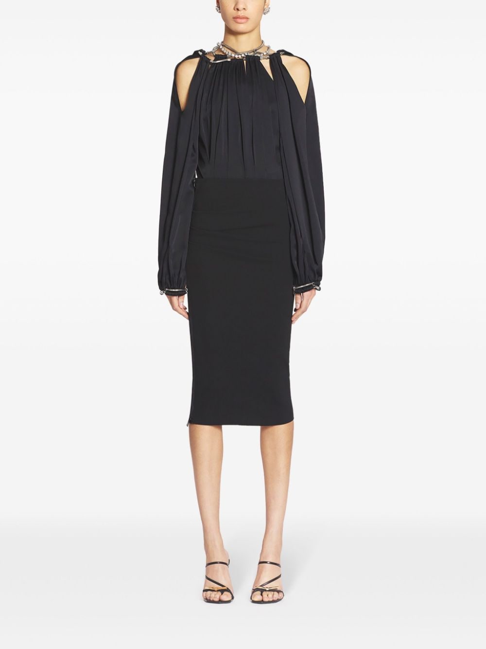 Lanvin crepe pencil skirt - Zwart