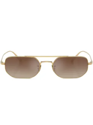Oliver Peoples Clyne square-frame Sunglasses | Gold | FARFETCH