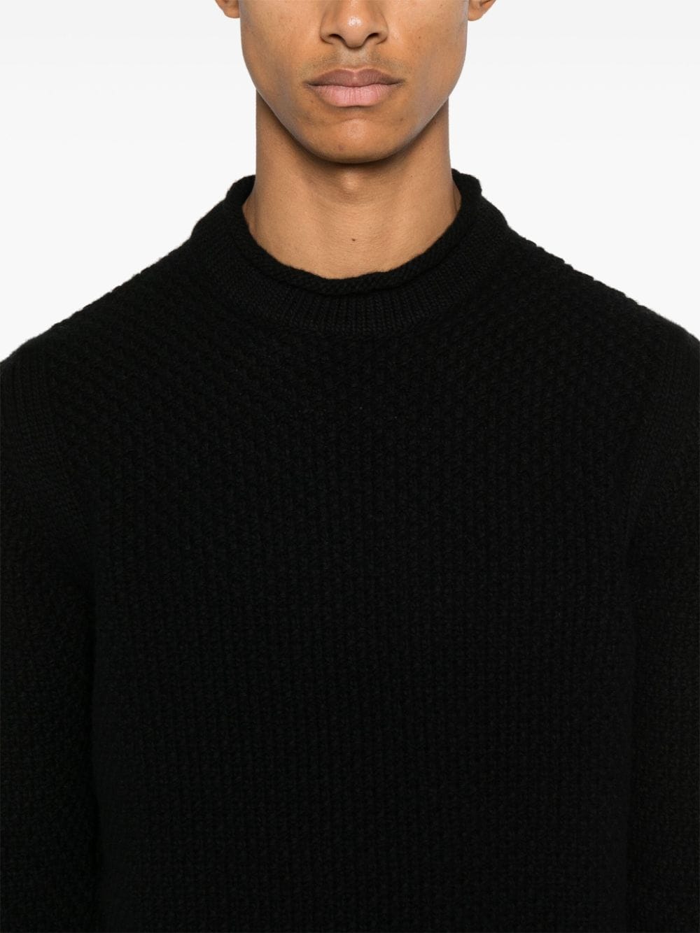 Shop Stone Island Compass-badge Sweater In Black